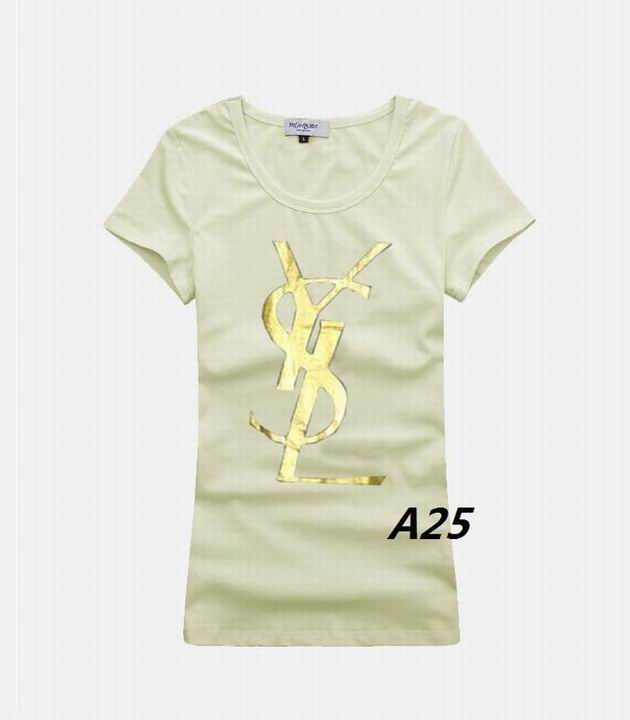 YSL short round collar T woman S-XL-043